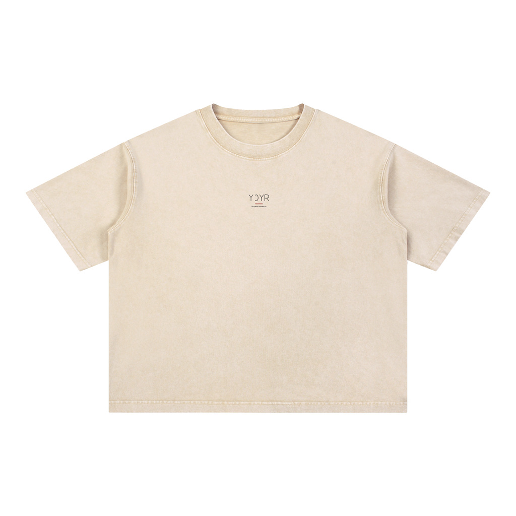 YCYR Core — Cream & Stone Boxy Tee