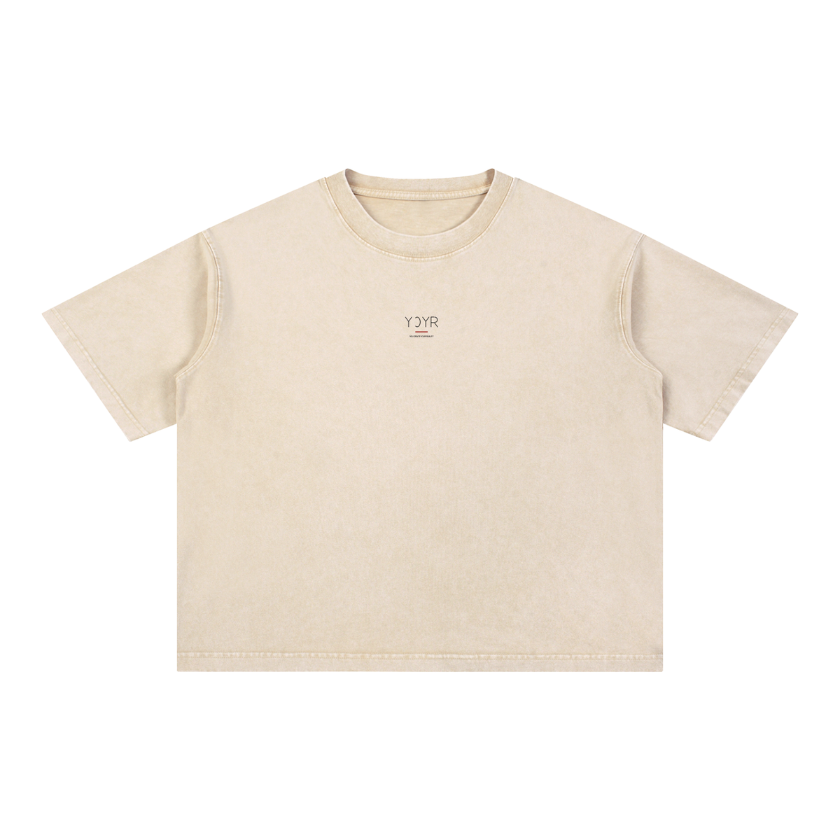 YCYR Core — Cream & Stone Boxy Tee